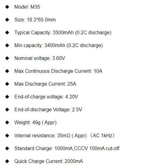 Authentic Vapcell 18650 3500Mah 25A Battery | Batre Baterai Batere Rechargeable Cas
