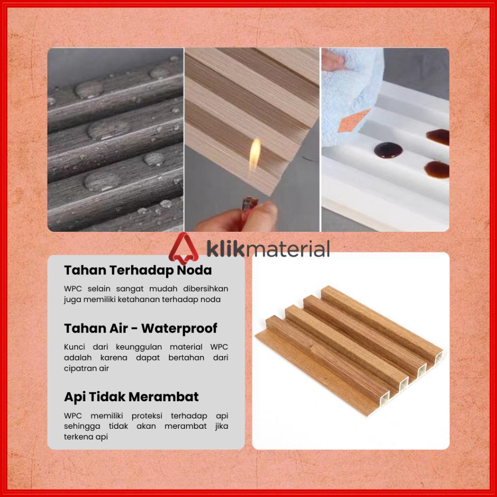 Wpc Wall Panel 4 Meter Wood Panel Dinding Motif Kayu 3D / Fluted Wpc Wall Panel 4 Meter / Wallpanel 