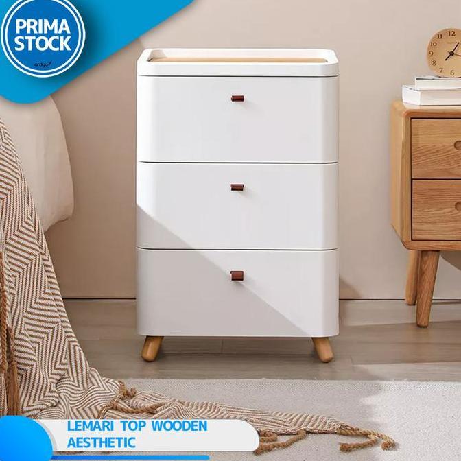 LEMARI DRAWER LACI + KAKI RAK KABINET STORAGE BAJU PLASTIK 2 3 4 SUSUN