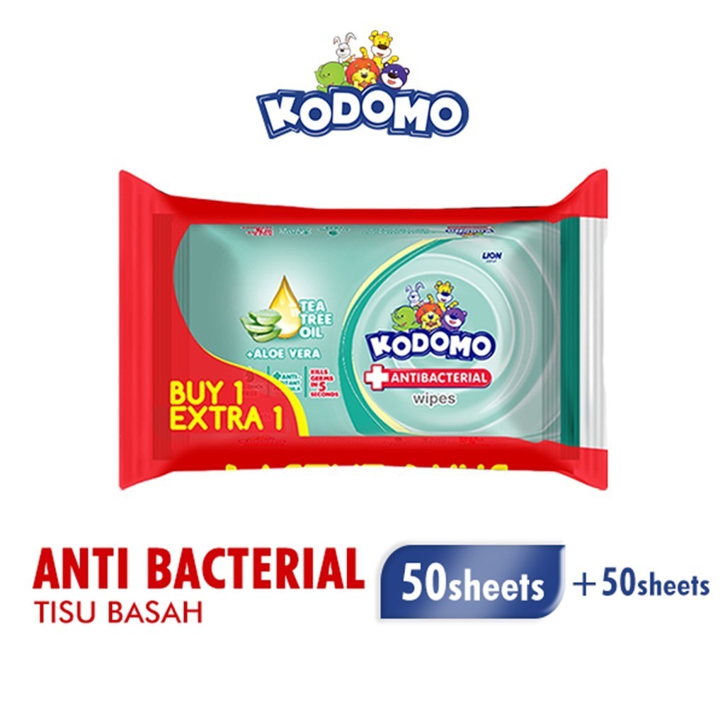 Kodomo Tisu Basah Antibakterial Bag Isi 50 Buy 1 Extra 1 x3 - Gambar 2