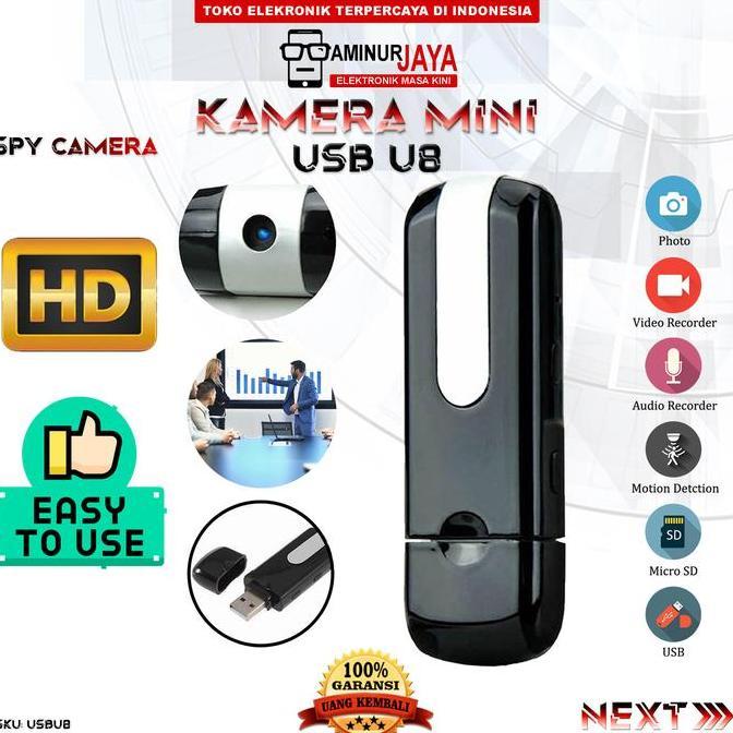 Aminurjaya Spy USB DISK Camera U8 mini DVR TERLARIS BEST QUALITY TERBAIK Kamera Hidden Spycam Vidio 