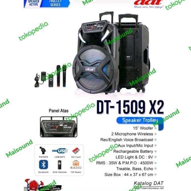 SPEAKER PORTABLE DAT 1509 X2 15 INCH DAT DT1509 X2 15INCH ORI DT1509X2 Terlaris