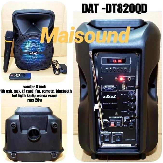 SPEAKER PORTABLE DAT DT 820QD BLUETOOTH WIRELESS DT 820 QD DT820QD Terlaris