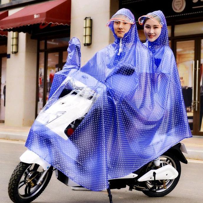 Jas Hujan Ponco 2 Kepala Full Body / Jas Hujan Motor Dewasa