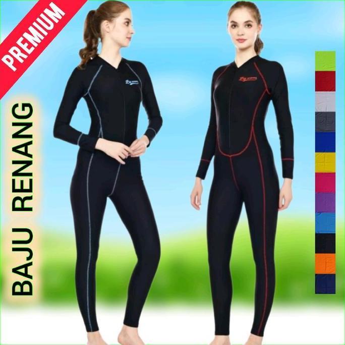 Baju Renang Wanita Dewasa Model Diving Selam Pakaian Berenang Cewek Lengan Tangan Panjang Celana Swi