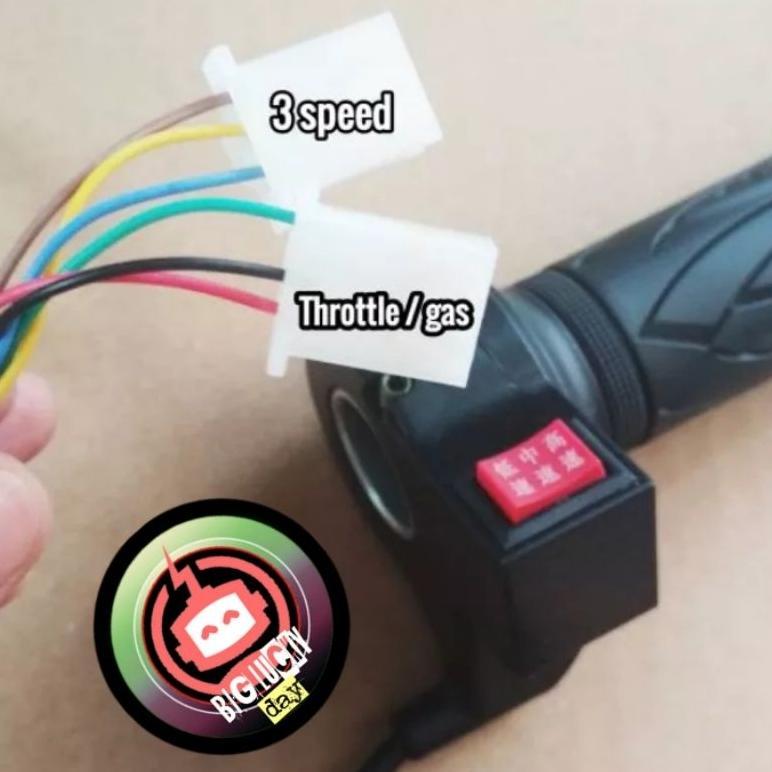 Bagaskaramall  - Handle Gas 3 Kecepatan Sepeda Listrik Universal Saklar Tombol 3 Speed 123 Throttle 