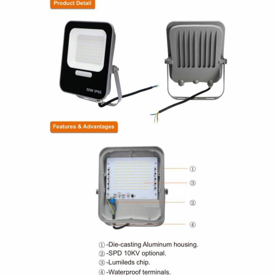 Bhadrikagaleri  - Hinolux Floodlight 100 Watt Hl5000-Jt Led Ip65 Lampu Sorot Outdoor Bergaransi Fx-4