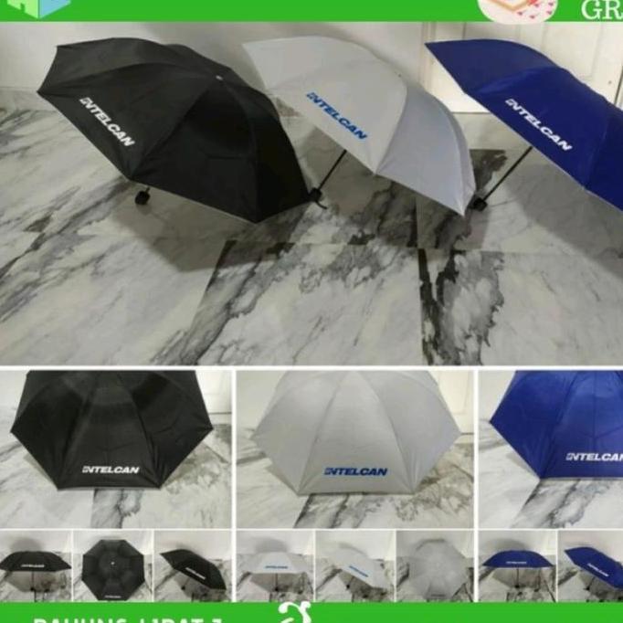 [payung custom grosir] Payung Lipat 3 anti angin lapis silver
