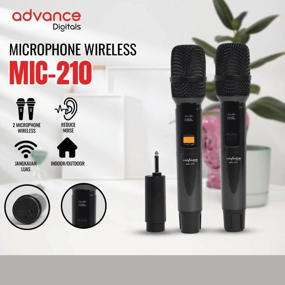 Advance MIC210 Double Mic Wireless Recharger untuk Souncard atau Speaker