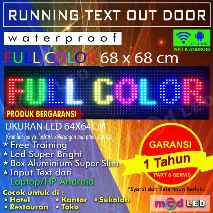 RUNNING TEXT UKURAN 64X64 P10 FULL COLOR OUTDOOR