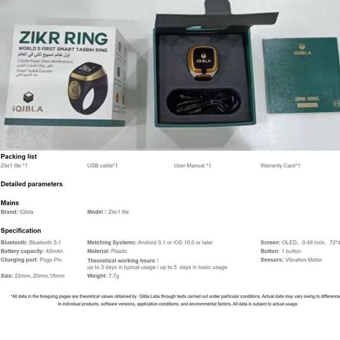 Iqibla Zikr Ring Lite Smart Ring Tasbih