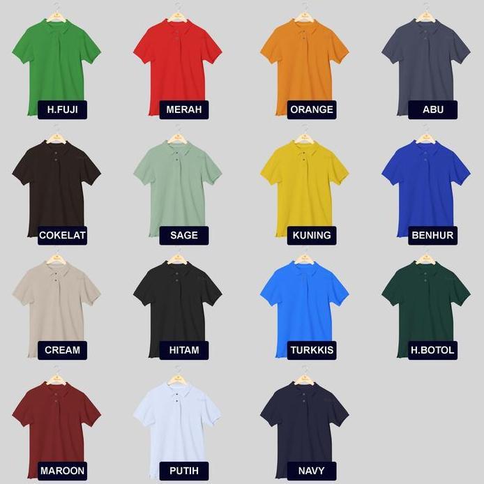 costum bordir kaos polo/kaos seragam/kain lakos/unisex murah