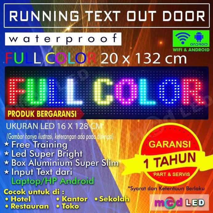RUNNING TEXT P10 RGB FULL COLOR 16X128 OUTDOOR