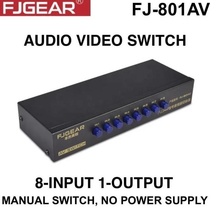 FJ-GEAR FJ-801AV Audio Video Switcher 8-input 1-output PASSIVE