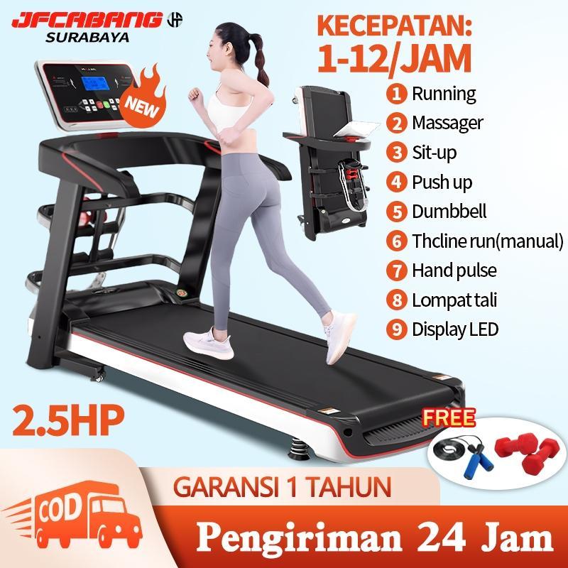 Treadmill Elektrik Multifungsi 2.5Hp/3.0Hp Mesin Lari Olahraga Gym Cardio Alat Fitness/Alat Olahraga