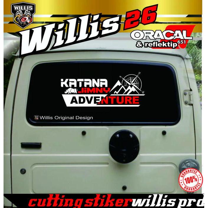 Stiker Kaca Mobil Badak Jeep Katana Jimny Adventure Hemat