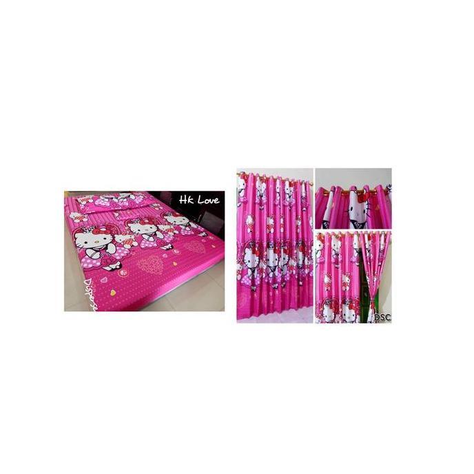 Set Gorden Sprei Hello Kitty pink