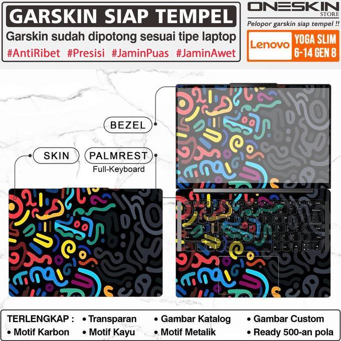 wasihan500 - precut garskin lenovo yoga slim 6 / 6i 14" gen 8 skin sticker fullbody karbon