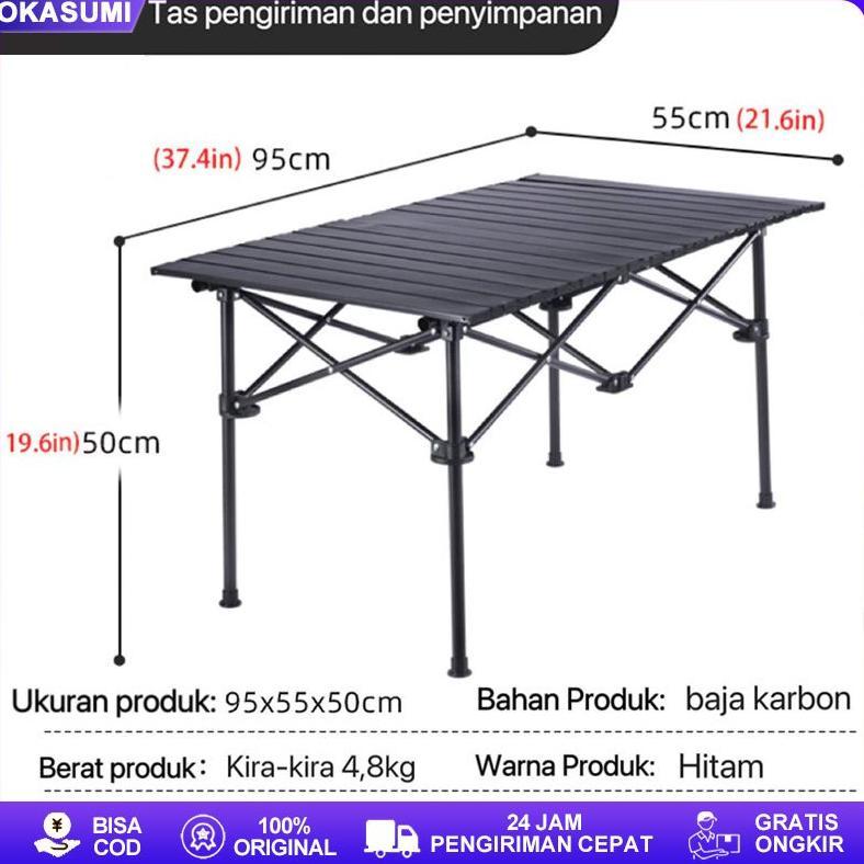 Outdoor Meja Camping Lipat Portable Aluminium Camping Meja Lipat Ukuran Besar Lipat Meja Kursi Set