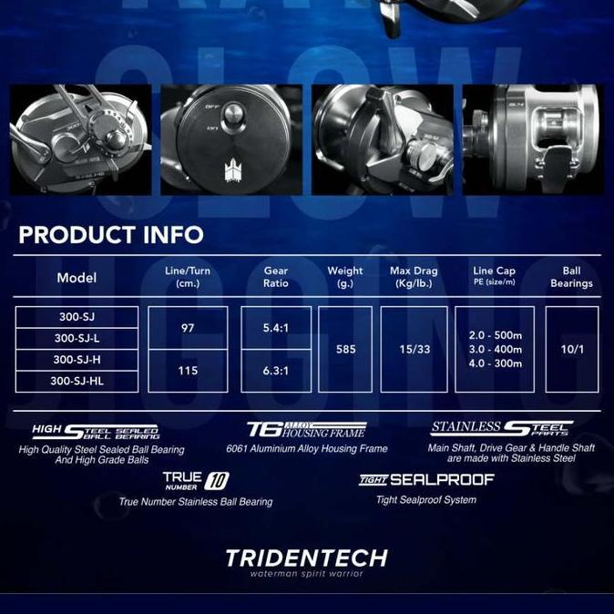 Reel Tridentech Silver Rays OH Reel Pancing Over Head Reel OH