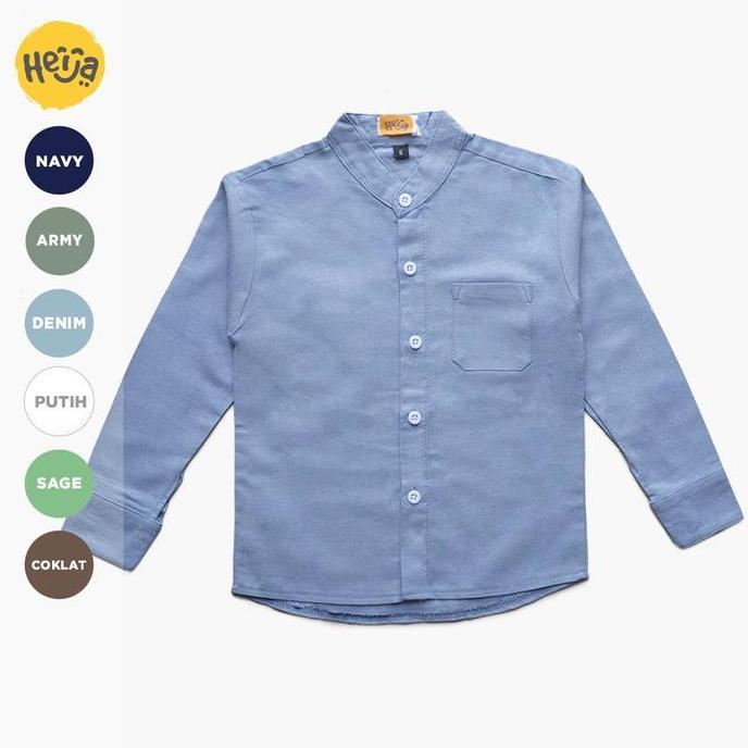 KEMEJA KOKO ANAK LENGAN PANJANG Couple Ayah - BIRU MUDA DENIM | NOVUS