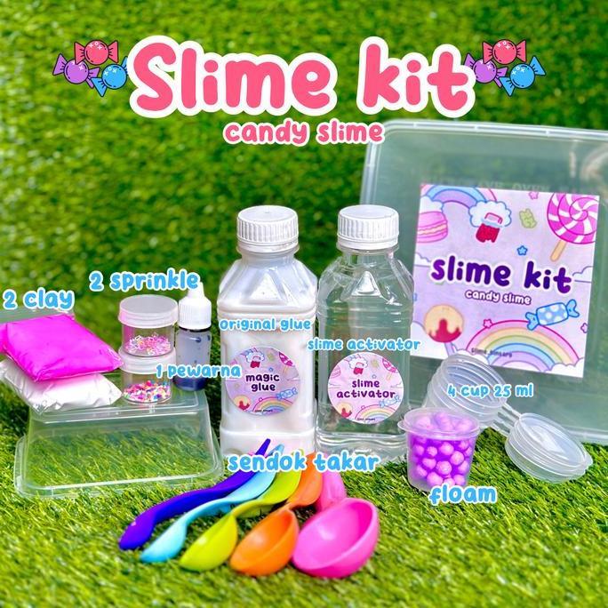 SLIME KIT CANDY SLIME FREE CLAY DAN SPRINKLES || SLIME KIT ORIGINAL SLIME || SLIME KIT BAGUS || SLIM