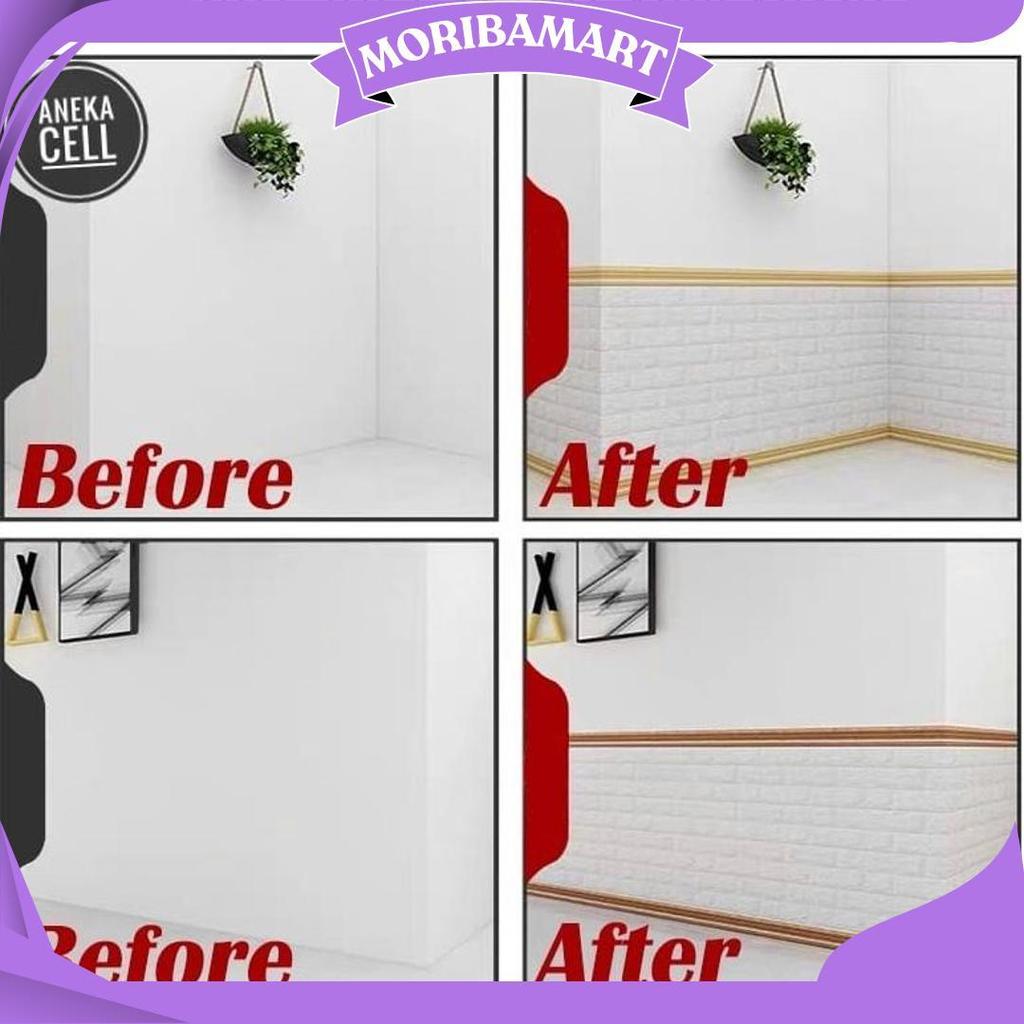 [Tebal] Wall Border List Foam 3D 8Mm Wallpaper Tebal List Dinding Border Plafon Stiker Dekorasi Dind