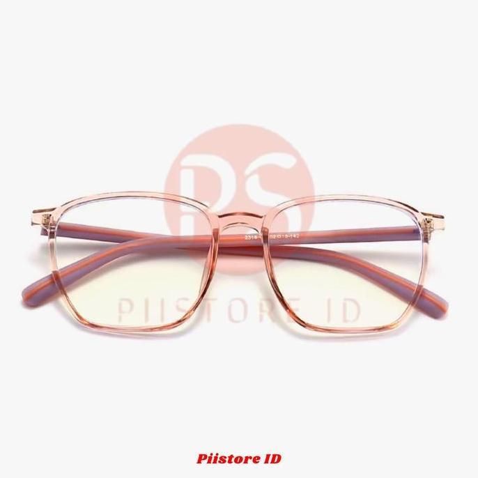 Pistore ID Kacamata Gaya Kotak Frame Plastik Anti Silau & Anti Radiasi Blueray Photocromic Bluechrom