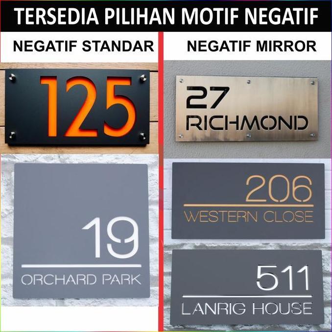 Custom Nomor Rumah Acrylic Plat Stainless Semua Model dan Varian
