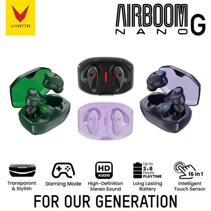 VYATTA AIRBOOM NANO G TWS BLUETOOTH HEADSET EARPHONE GAMING G