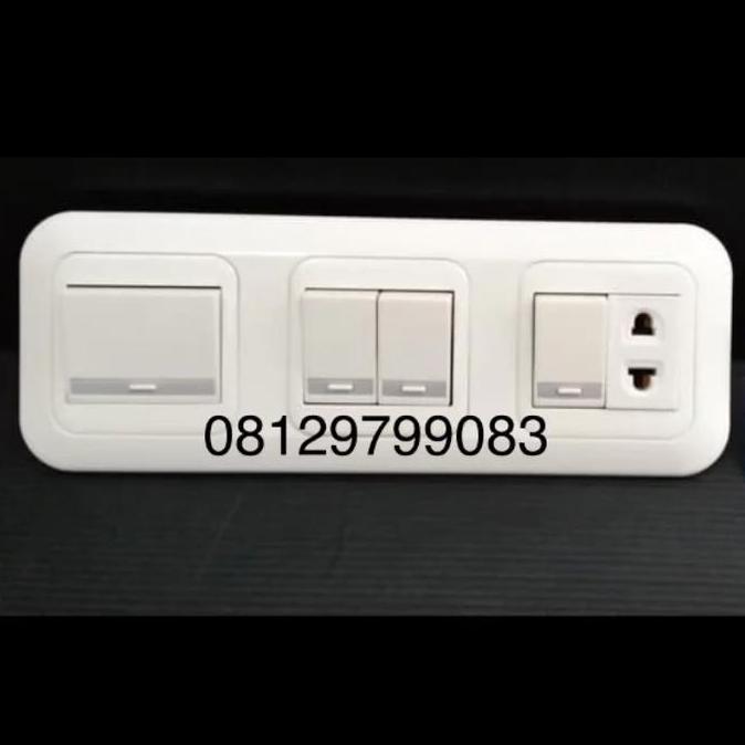 Saklar Panasonic 4 Gang + Stop Kontak Frame 6 Gang  Sale