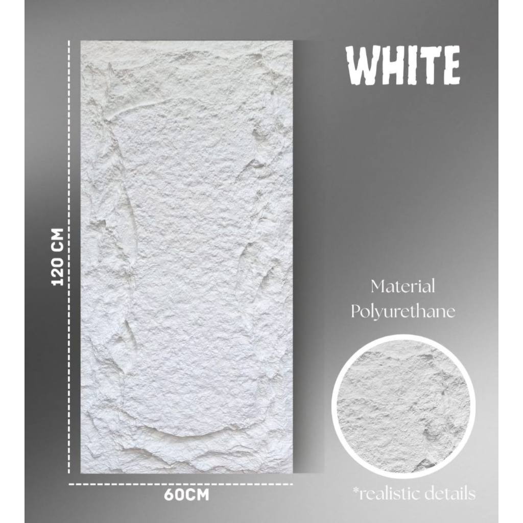 Panel Dinding 3D Motif Batu Alam PVC 60x120cm