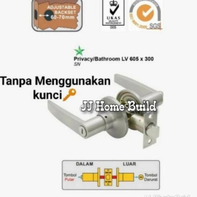 Lever Set Solid Lv 605 X 300 Sn / Kunci Pintu Solid / Gagang Pintu  Sale