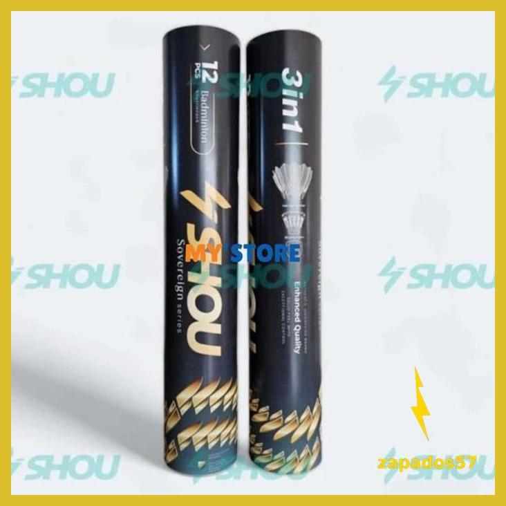 SHUTTLECOCK SHUTTLE COCK PREMIUM SHOU SOVEREIGN 3IN1 3 IN 1 TECHNOLOGY ORIGINAL PABRIK 100%