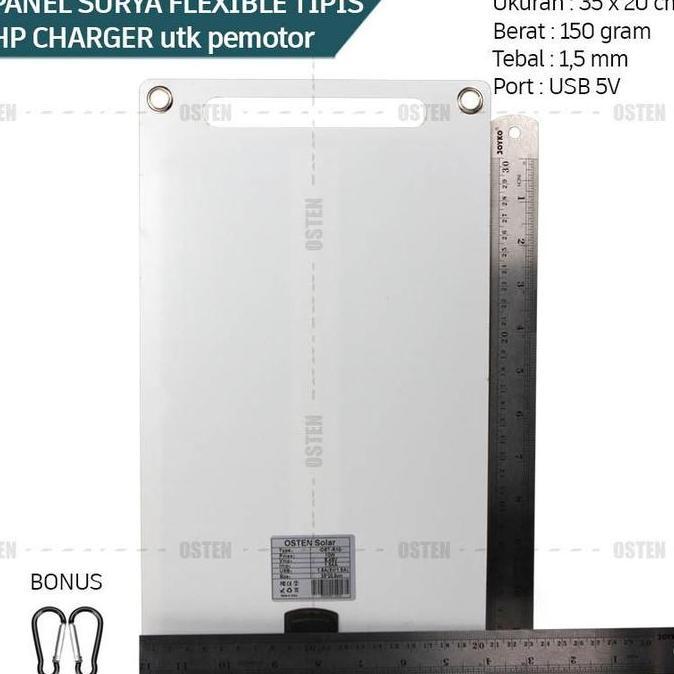Solar panel monokristalin lentur elastis flexible ringan tipis 10W / HP Charger / cas ponsel tenaga 