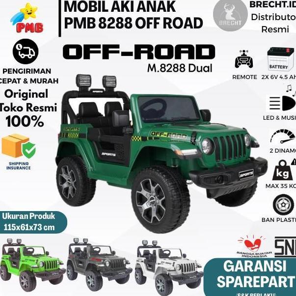 Mainan Mobil Aki Anak Jeep PMB 8288 M-8288 OFF ROAD & PMB 8288B RALLI ART KARET
