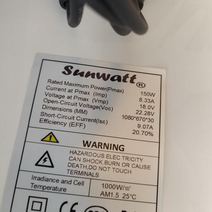 Panel Surya Monocristaline Singled Modul Sunwatt Zeneeta 150Wp