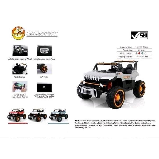 Mobil Aki anak Super besar Monster Pacific PJ 8611 8618 Mobil listrik Cas ces an