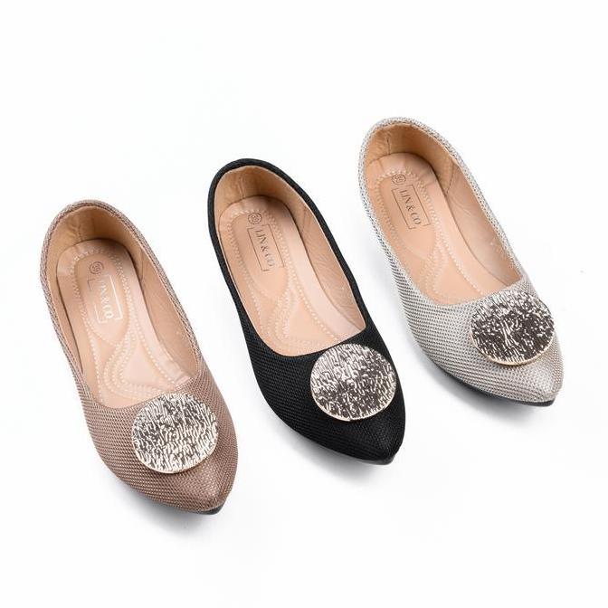 [BELI 2 GRATIS LIPSTIK] - LIN&CO - Minzy Flatshoes Wanita Anti Slip Model Terbaru Untuk Kerja, Kulia