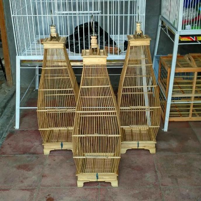 Kandang burung kotak kecil bambu buat dekor jg bisa antik