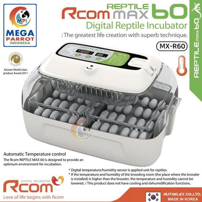 Rcom Reptil Inkubator MAX60 Reptile Incubator MX-R60 Alat Tetas Reptil