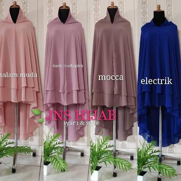 Jilbab Jumbo Syari Khimar Ceruti 2 Layer CLASSIC PET ANTEM Cocok Untuk Umrah dan Sholat Terlaris