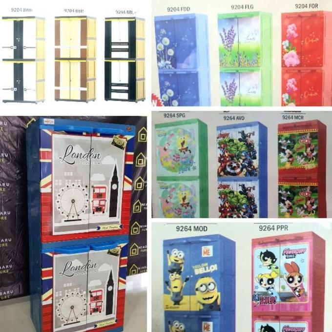 (KHUSUS BOGOR) LEMARI PLASTIK NAIBA 2 PINTU FULL RAK 9204 9264
