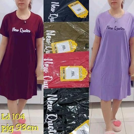 Daster Wanita Lemone Rayon Spandek Jatuh Adem Dress Katun Nyaman