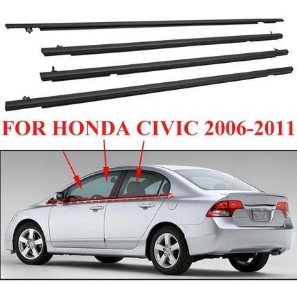 4Pcs/Set Pelipit Kaca Honda Civic 2006-2011 Pelipit Pintu Karet Kaca List Kaca Mobil Honda Civic Pel