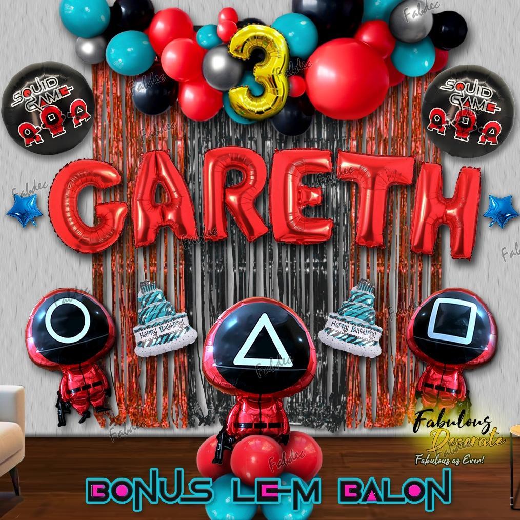Fabulous Decorate Set Dekorasi Balon Squid Game / Balon Tema Squid Game / Balon Ulang tahun tema Squ
