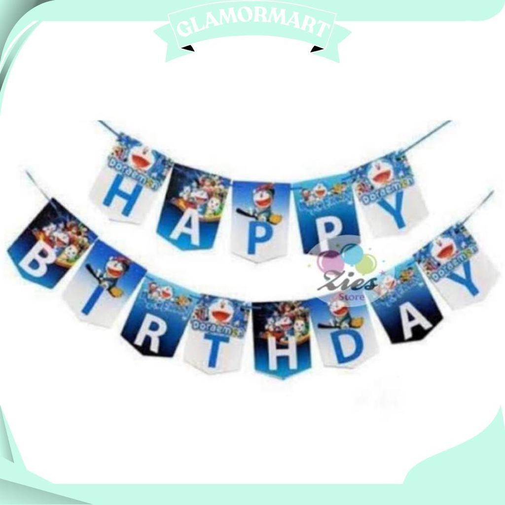 Banner Happy Birthday Doraemon / Banner Ulang Tahun Karakter Doraemon Zs Sale