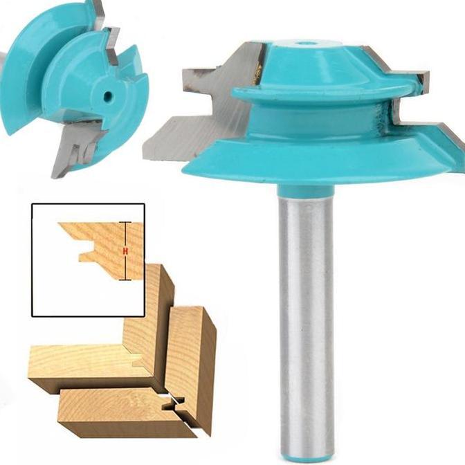 Mata Profil Sambungan Siku Lock Miter Router Bit 45 Degree 38mm *MPM18