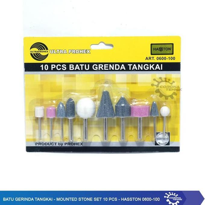 Batu Gerinda Tangkai - Mounted Stone Set 10 Pcs - Hasston 0600-100