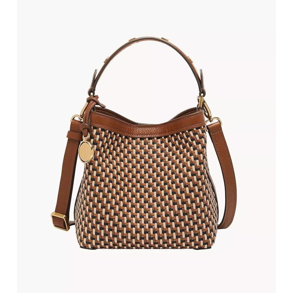 Fossil Jessie Small Bucket Neutral Woven Tas Wanita ZB11005-249